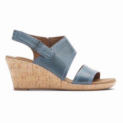 Rockport Briah Asymmetrical 2-Piece Wedges Damen Blau TWX-516293
